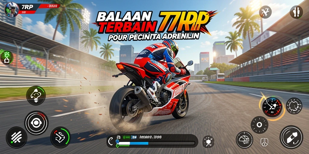 Gameplay seru dan mendebarkan di balapan motor 77RP.