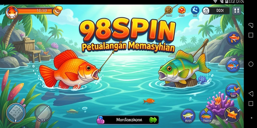 Screenshot gameplay 98SPIN menunjukkan pengalaman memancing yang seru.