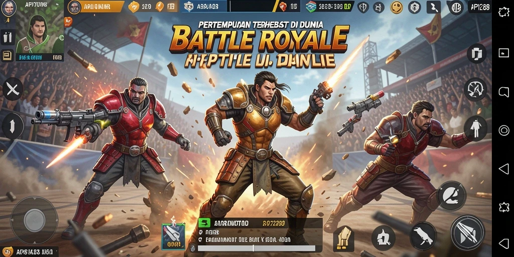 Gameplay seru di medan perang battle royale yang mendebarkan.