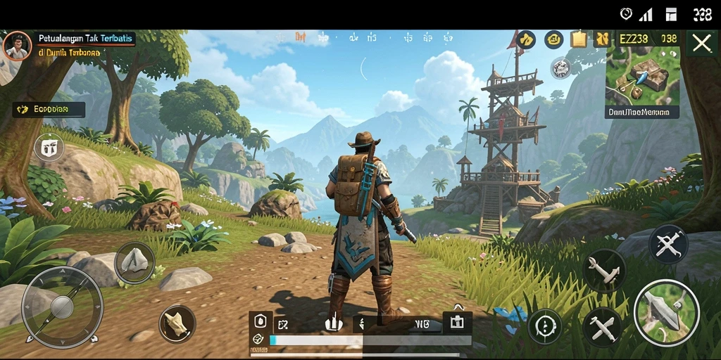 Tampilan gameplay Open World yang memukau dari EZ338.