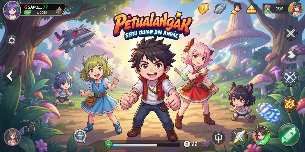 Gameplay seru GSAPOL77 yang menampilkan pertarungan karakter anime.