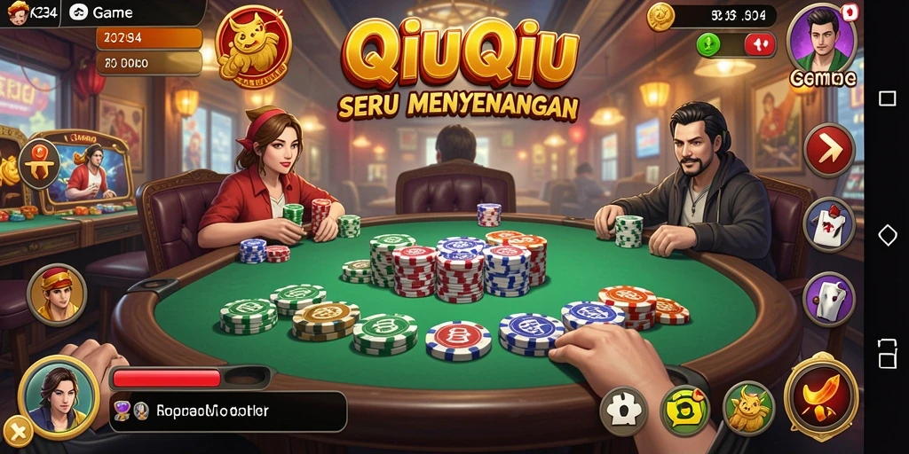 Tampilan gameplay QiuQiu yang seru dan menantang.
