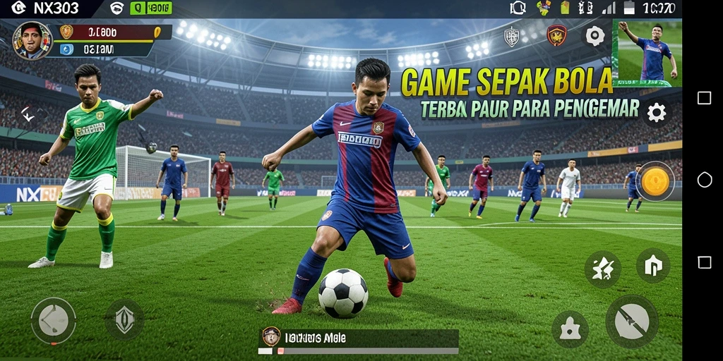 Tampilan memukau dari gameplay <strong>NX303</strong> yang menampilkan aksi sepak bola seru.