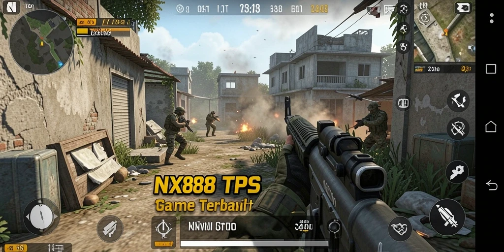 Tampilan gameplay NX888 dengan aksi tembak-menembak yang memukau.