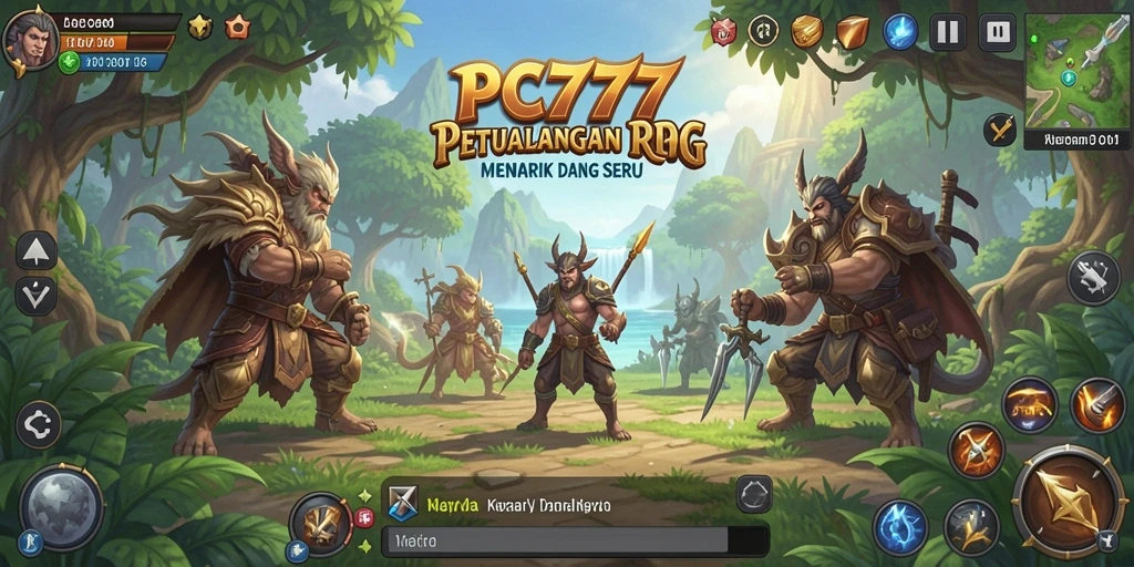 Tampilan menarik gameplay RPG PC777 dengan karakter dan pertarungan seru.