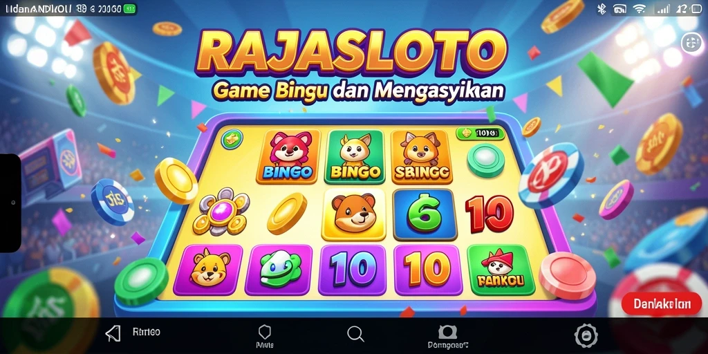 Tampilan kartu Bingo di gameplay RAJASLOTO yang menarik.