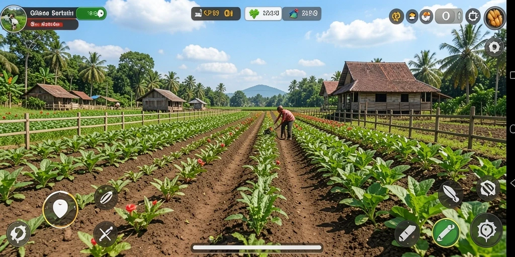 Screenshot menampilkan gameplay seru dalam bertani di RAP89.