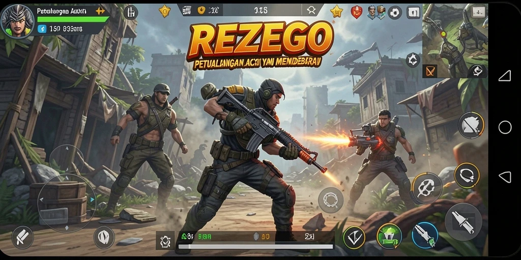 Tampilan gameplay REZEGO yang memukau dan seru.