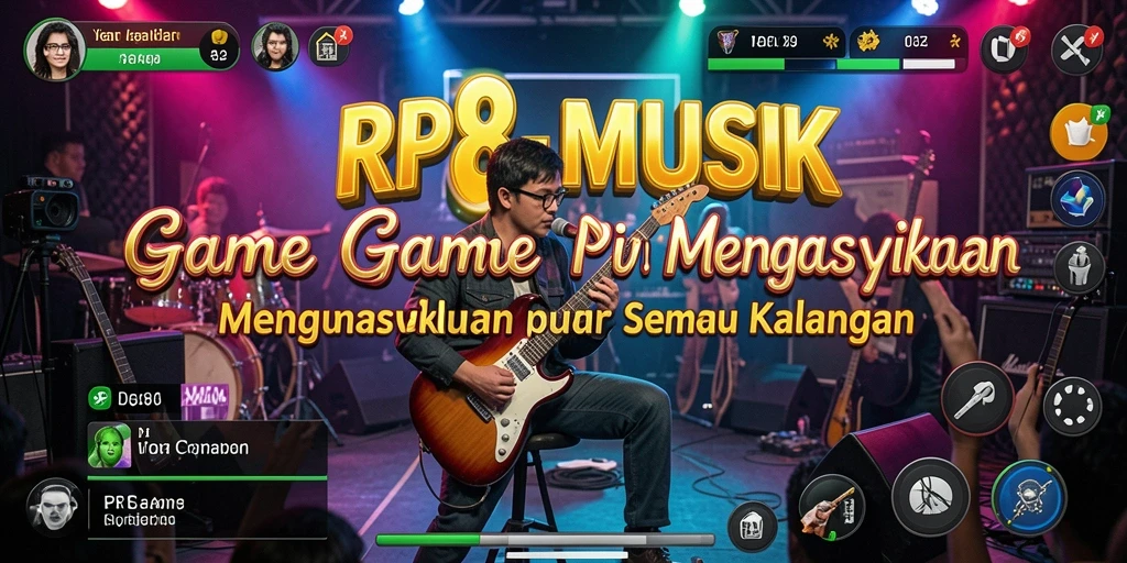 Screenshot gameplay RP8 menampilkan pengalaman bermain musik yang interaktif.
