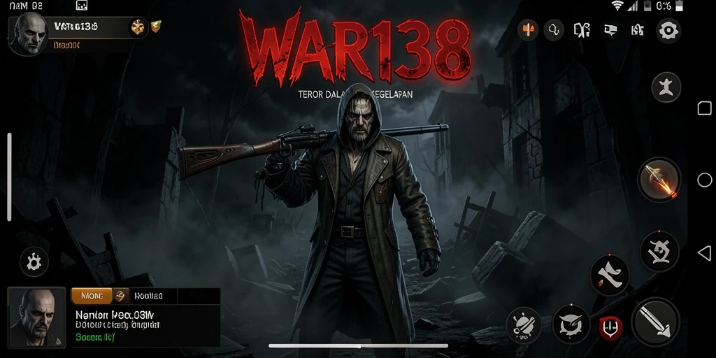 Screenshot gameplay menunjukkan momen menegangkan dalam <strong>WAR138</strong> dengan latar angker yang menakutkan.