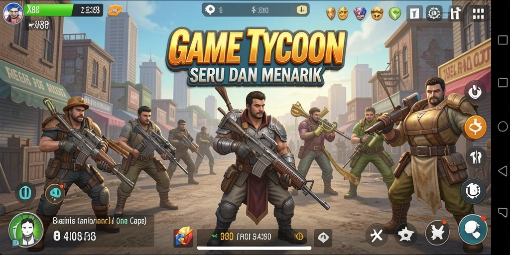 Gameplay menarik di X88 saat membangun bisnis tycoon.